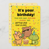 Cute Confetti Birthday Card for Friends and Family 招待状 (正面/裏面)