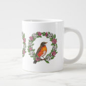 Cute Connecticut Bird With Kalmia latifolia ジャンボコーヒーマグカップ (右)