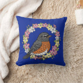 Cute Connecticut Bird With Mirabilis クッション (ブランケット)