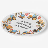  Cute Construction Birthday  ペーパープレート (アングル)