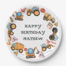 Cute Construction Birthday  ペーパープレート