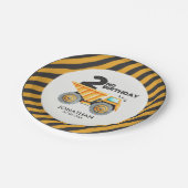 Cute Construction Birthday Boy Party 2nd Years ペーパープレート (アングル)