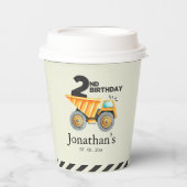 Cute Construction Birthday Boy Party 2nd Years 紙コップ (正面)
