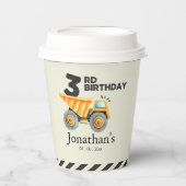 Cute Construction Birthday Boy Party 3th Years 紙コップ (正面)