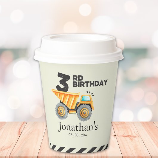 Cute Construction Birthday Boy Party 3th Years 紙コップ