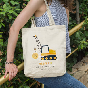 Cute Construction Crane Vehicle Any Age Birthday トートバッグ