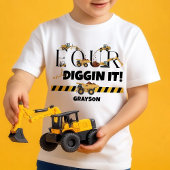 Cute Construction Dump Truck Boy 4th Birthday トドラーTシャツ