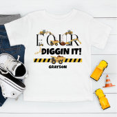 Cute Construction Dump Truck Boy 4th Birthday トドラーTシャツ