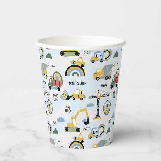 Cute Construction Themed Birthday Party 紙コップ (裏面)