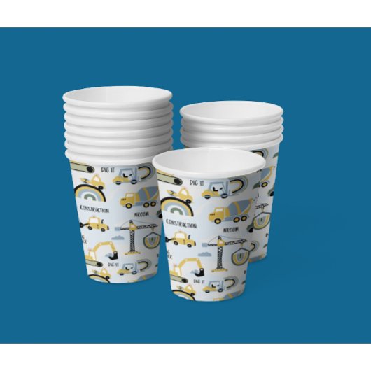 Cute Construction Themed Birthday Party 紙コップ