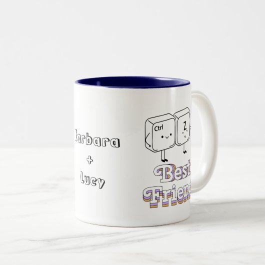 Cute Control-Z ctrl+Z "UNDO" |フレンド最高ののカスタム ツートーンマグカップ (正面右)