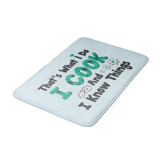 Cute cook word art kitchen バスマット (アングル)