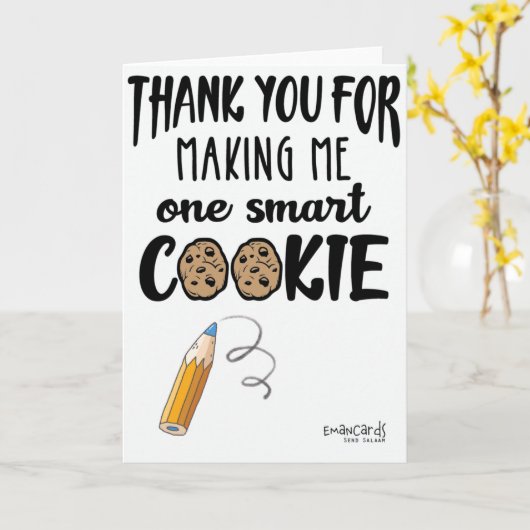 Cute Cookie for Teacher's Day Card カード (黄色い花)
