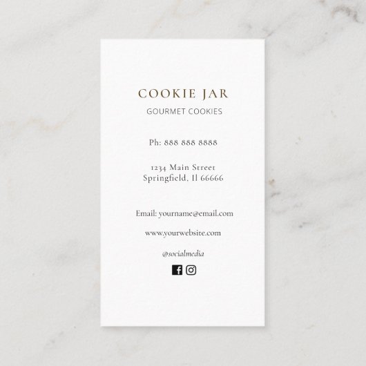 Cute Cookie shop Loyalty  business card 名刺 (裏面)