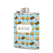 Cute Cookies Add Your Own Text Pixel Art Pattern フラスク (左)