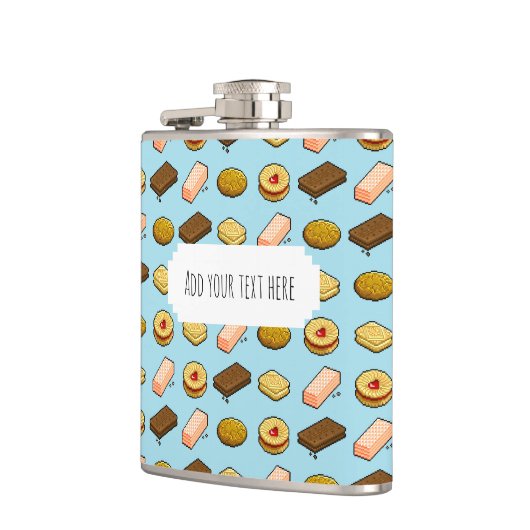 Cute Cookies Add Your Own Text Pixel Art Pattern フラスク (左)