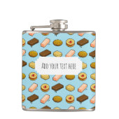 Cute Cookies Add Your Own Text Pixel Art Pattern フラスク (正面)