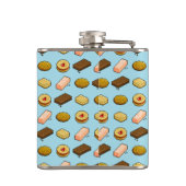 Cute Cookies Add Your Own Text Pixel Art Pattern フラスク (裏面)