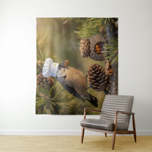 Cute Cooking Chef Nutcracker Bird タペストリー (インサイチュ)