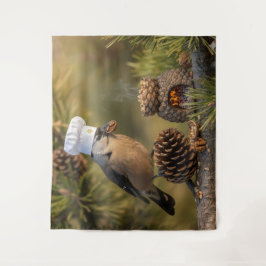 Cute Cooking Chef Nutcracker Bird タペストリー