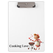 Cute Cooking Love Red Hearts Clipboard  クリップボード (正面)