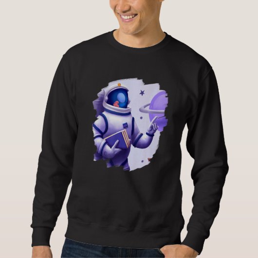 Cute Cool Astronaut Teacher Student Professor Scho スウェットシャツ (正面)