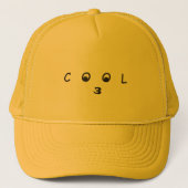 Cute Cool Face Minimal Typography Design キャップ (正面)