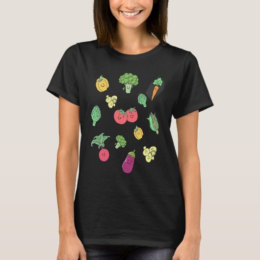 Cute Cool Vegan Vegetarian Men Women Veggie Vegan Tシャツ (正面)
