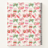 Cute Coquette aesthetic girly strawberry pattern ノートブック (裏面)