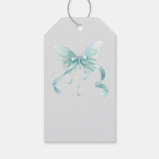 Cute Coquette Blue  Bow Personalized Gift From ギフトタグ (裏面)