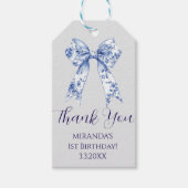 Cute Coquette Blue  Bow Personalized Gift From ギフトタグ (正面)