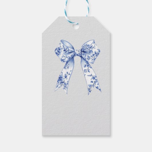 Cute Coquette Blue  Bow Personalized Gift From ギフトタグ (裏面)