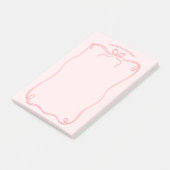 Cute Coquette Bow and Ribbon Custom Name ポストイット (アングル)