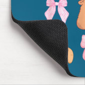 Cute Coquette Bow Capybara Pajamas Pjs Clothes Gir マウスパッド (コーナー)