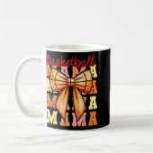 Cute Coquette Bow Game Day Basketball Mama For Mom コーヒーマグカップ (左)