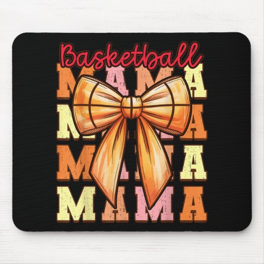 Cute Coquette Bow Game Day Basketball Mama For Mom マウスパッド (正面)