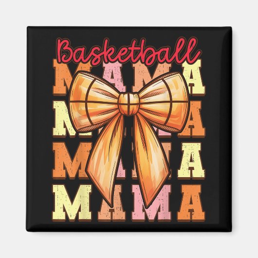Cute Coquette Bow Game Day Basketball Mama For Mom マグネット (正面)