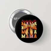 Cute Coquette Bow Game Day Basketball Mama For Mom 缶バッジ (正面&裏面)