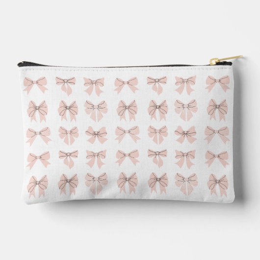Cute Coquette Bow Pink Blush アクセサリーポーチ (裏面)