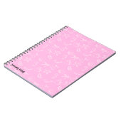 Cute Coquette Bows and Cherries Pattern Notebook ノートブック (左側)