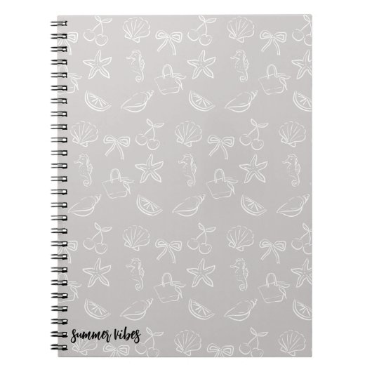 Cute Coquette Bows and Cherries Pattern Notebook ノートブック (正面)
