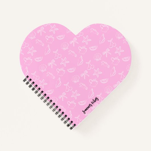 Cute Coquette Bows and Cherries Pattern Notebook ノートブック (正面)