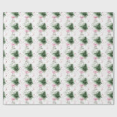 Cute Coquette Christmas trees white ラッピングペーパー (フラット)