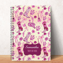 Cute Coquette country girl aesthetic pattern ノートブック