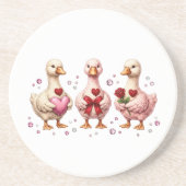 Cute Coquette geese friends コースター (正面)