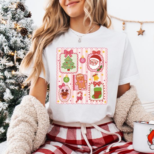 Cute Coquette Girly Frames Christmas トライブレンドTシャツ