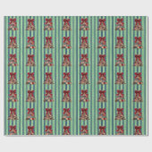 Cute coquette patchwork christmas trees striped ラッピングペーパー (フラット)