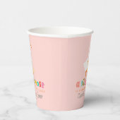 Cute Coquette Pink Gingham Goose Baby Shower 紙コップ (右)