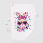 Cute Coquette Tie Dye Rabbit Easter Bunny Women Gi ゴルフタオル (インサイチュ)