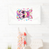 Cute Coquette Tie Dye Rabbit Easter Bunny Women Gi 横断幕 (インサイチュ)